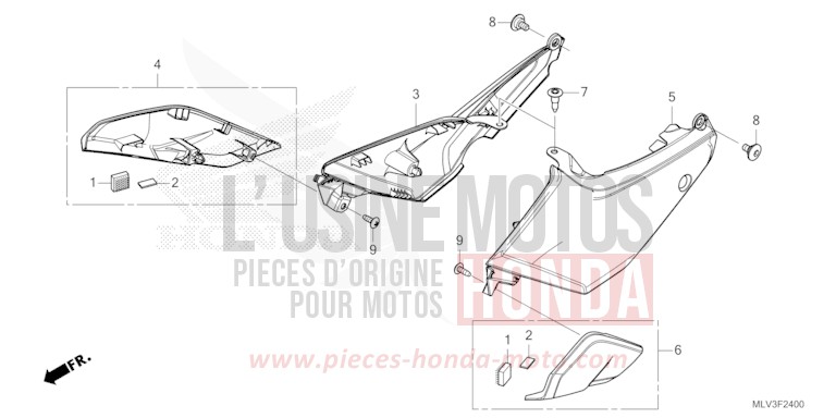 SEITENABDECKUNG von CB1000F "Big One" WOLF SILVER METALLIC (NHD19H) von 2026